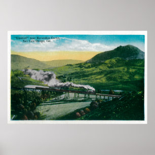 Limited Railroad near Horseshoe Curve Poster