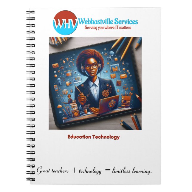 "Limitless Learning:Great Teachers & Tech notebook (Front)