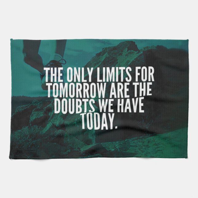 LIMITS - Workout Motivational Kitchen Towel (Horizontal)