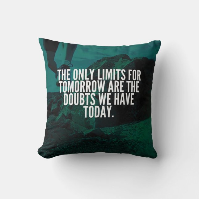 LIMITS - Workout Motivational Throw Pillow (Front)