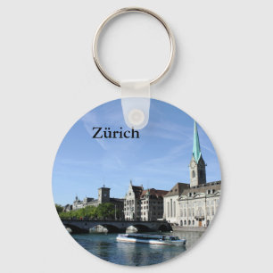 Limmat River in Zurich Keychain
