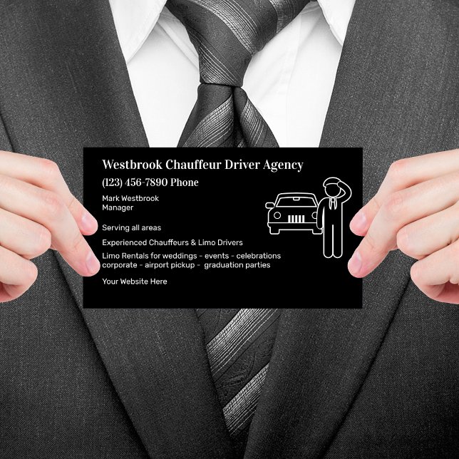 Limo Driver And Chauffeur Service Business Card (Creator Uploaded)