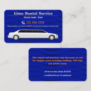 Limo Rental And Driver Service   Luxury Business Card