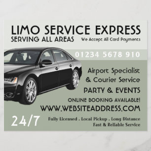 Limo Taxi Service with Price List Advertising Flyer