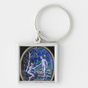 Limoges plaque depicting Adam and Eve, c.1570 Keychain
