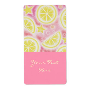 Limonade rose rose d'étiquette des "vos textes"