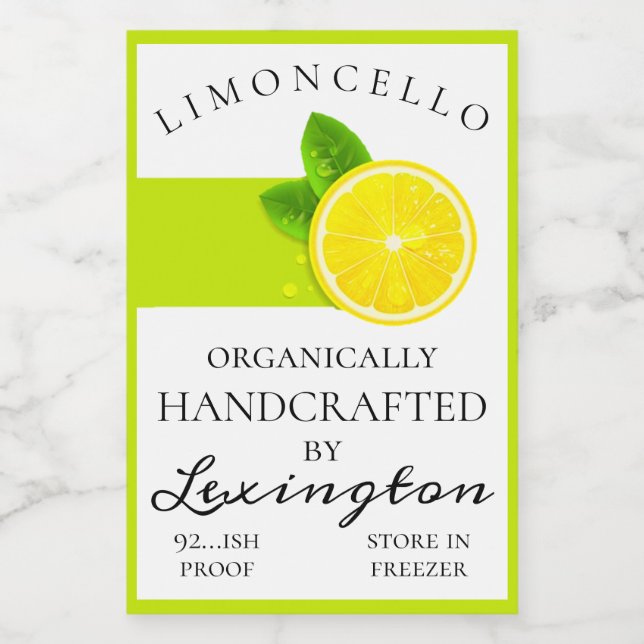 Limoncello biologique moderne petit Étiquette à bo (Étiquettes simples)