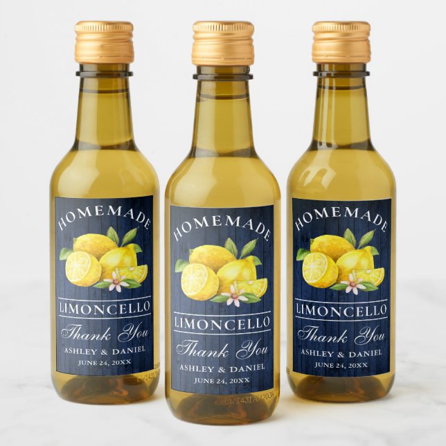 Limoncello Blue Wood Merci Mini Étiquettes bouteil (Bouteilles)