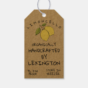 Limoncello Bottle Kraft Hang Tag