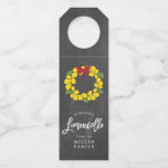 Limoncello bottle tag, lemon wreath bottle tag<br><div class="desc">Chalkboard style Limoncello bottle tag with lemon wreath. Christmas DIY gift.</div>