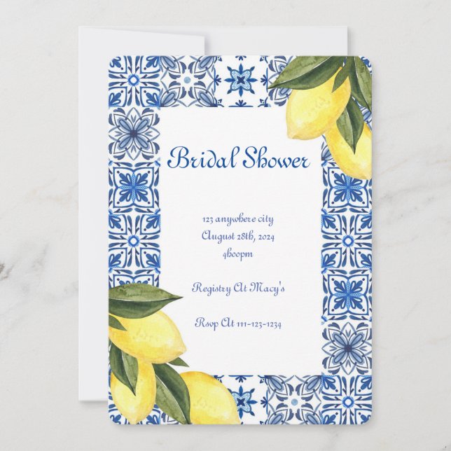 LIMONCELLO BRIDAL SHOWER INVITATION (Front)