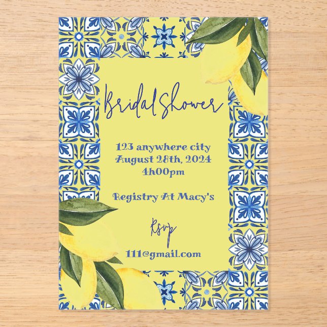 LIMONCELLO BRIDAL SHOWER INVITATION (Front)
