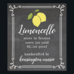 Limoncello Chalk Look Tall Bottle Label | Homemade<br><div class="desc">Chalkboard look with hand drawn yellow lemons. Limoncello tall bottle label. Personalized in modern typography with fancy swirl border. Customize all fonts and text. Handcrafted by you. Order extra for last minute gifts. Homemade Italian Limoncello makes a wonderful wedding favour for guests. To see the complete line of Limoncello liqueur...</div>