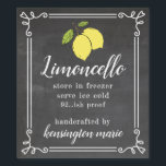 Limoncello Chalk Look Tall Bottle Label | Homemade<br><div class="desc">Chalkboard look with hand drawn yellow lemons. Limoncello tall bottle label. Personalized in modern typography with fancy swirl border. Customize all fonts and text. Handcrafted by you. Order extra for last minute gifts. Homemade Italian Limoncello makes a wonderful wedding favour for guests. To see the complete line of Limoncello liqueur...</div>