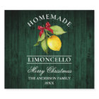  Limoncello Christmas Green Wood Bottle Label