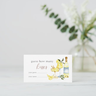 Limoncello Cocktail Bridal Shower how many kisses Enclosure Card