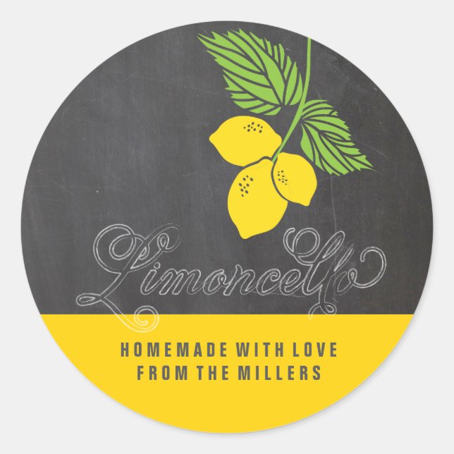 Limoncello faux chalkboard label (Front)