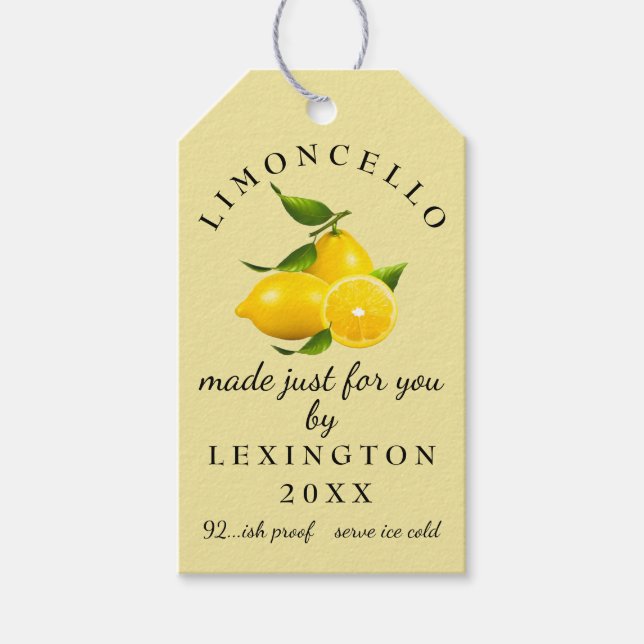 Limoncello Gift Tag Homemade | (Front)