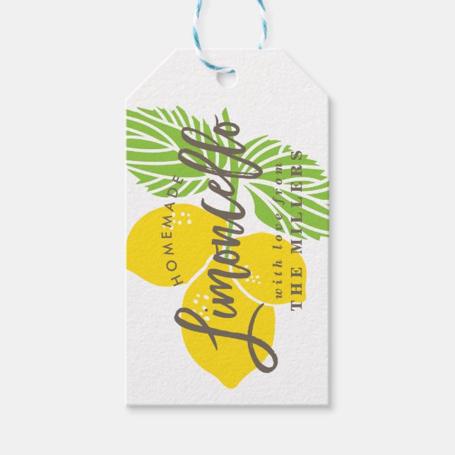 Limoncello Gift Tag, homemade Tags (Front)