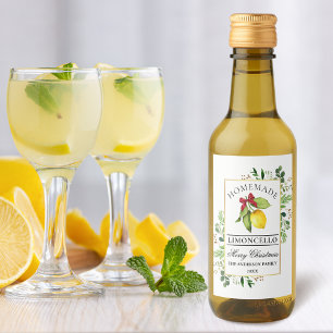 Limoncello Greenery Christmas Mini Bottle Labels