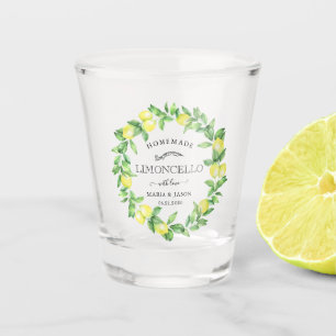Limoncello Greenery Personalized Monogram Favour Shot Glass