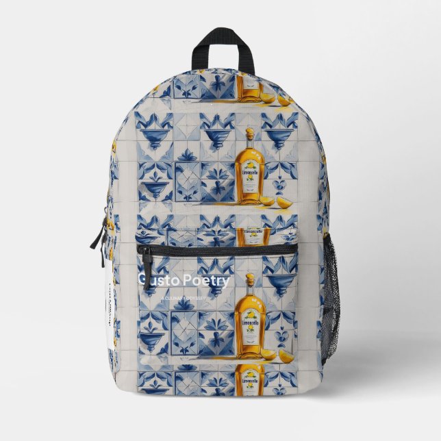 Limoncello Gusto Poetry Printed Backpack (Front)