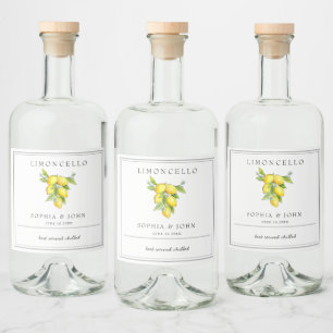 Limoncello Italian style Lemon Liquor Bottle Label