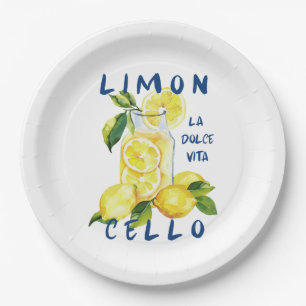 Limoncello Italy –La Dolce Vita Lemon Summer Party Paper Plate