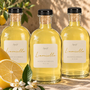 Limoncello Italy Wedding Favour Personalized Olive Square Sticker