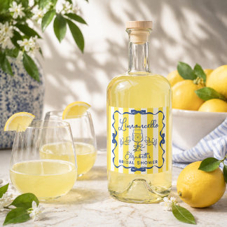 Limoncello La Dolce Vita Bridal Shower Liquor Bottle Label