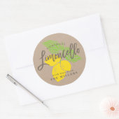 Limoncello Label, lemon illustration Classic Round Sticker (Envelope)