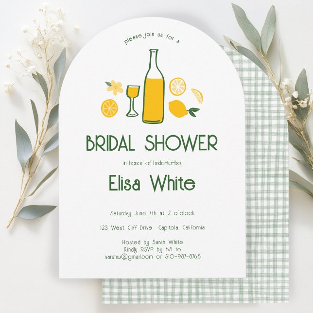 Limoncello Lemonade CUSTOM Arch Bridal Shower  Invitation (Limoncello Lemonade CUSTOM Arch Bridal Shower Invitation
)