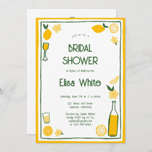 Limoncello Lemonade CUSTOM QR Bridal Shower Invitation