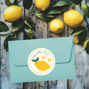 Limoncello Lemonade Lemon CUSTOM Birthday Classic Round Sticker