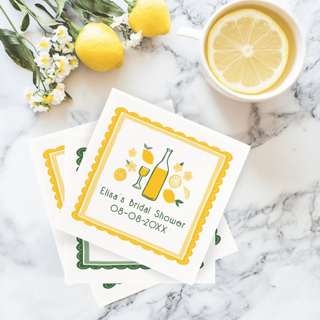 Limoncello Lemonade Lemon CUSTOM Bridal Shower  Napkin (Limoncello Lemonade Lemon CUSTOM Bridal Shower Napkins
)