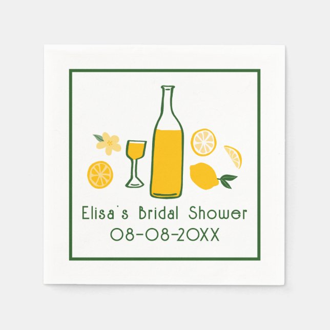 Limoncello Lemonade Lemon CUSTOM Bridal Shower  Napkin (Front)