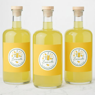 Limoncello Lemonade Lemon Handmade Craft CUSTOM Liquor Bottle Label