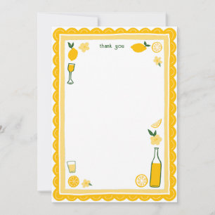 Limoncello Lemonade Lemons CUSTOM Bridal Shower  Thank You Card