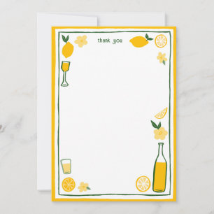 Limoncello Lemonade Lemons CUSTOM Bridal Shower  Thank You Card
