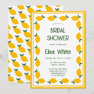 Limoncello Lemons CUSTOM Cute Bridal Shower Invitation