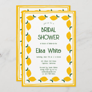 Limoncello Lemons CUSTOM QR Code Bridal Shower  Invitation