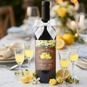 Limoncello Lemons Floral Botte Étiquettes