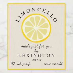 Limoncello Made Just For You Bottle Label