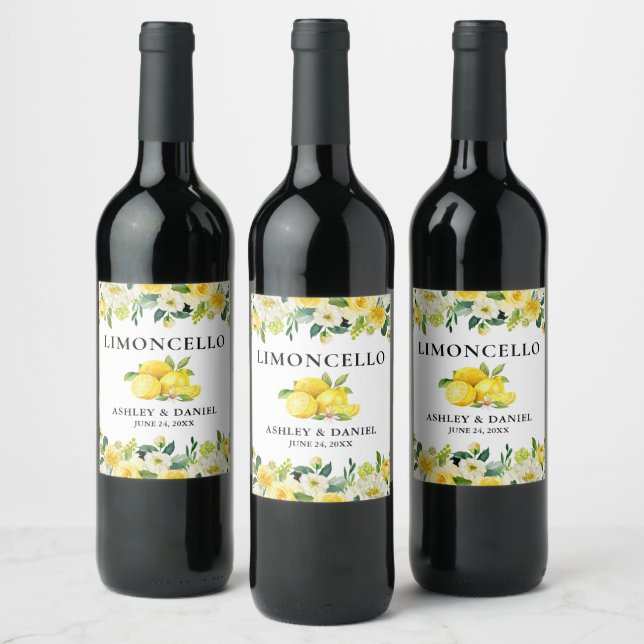 Limoncello Mariage citron Étiquette bouteille (Bouteilles)