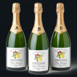 Limoncello Merry Christmas Bottle Label<br><div class="desc">Elegant Watercolor Lemon Greenery Holiday Red Bow Homemade Limoncello Merry Christmas Bottle Labels</div>