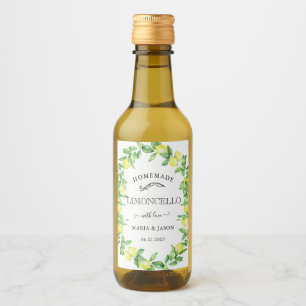 Limoncello Monogram Favour Mini Bottle Label