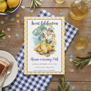 Limoncello Positano Italian Birthday Invitation