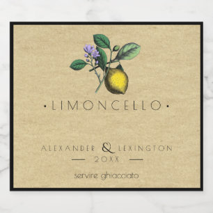 Limoncello Small Bottle Label Wedding Favour  