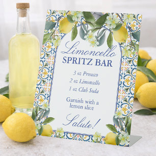 Limoncello Spritz Bar Italian lemon bridal shower Pedestal Sign