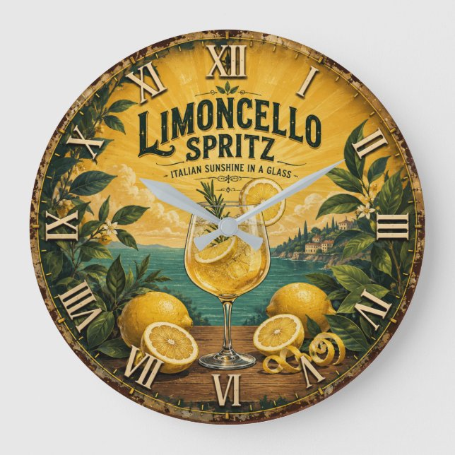  Limoncello Spritz Italian  Large Clock (Front)
